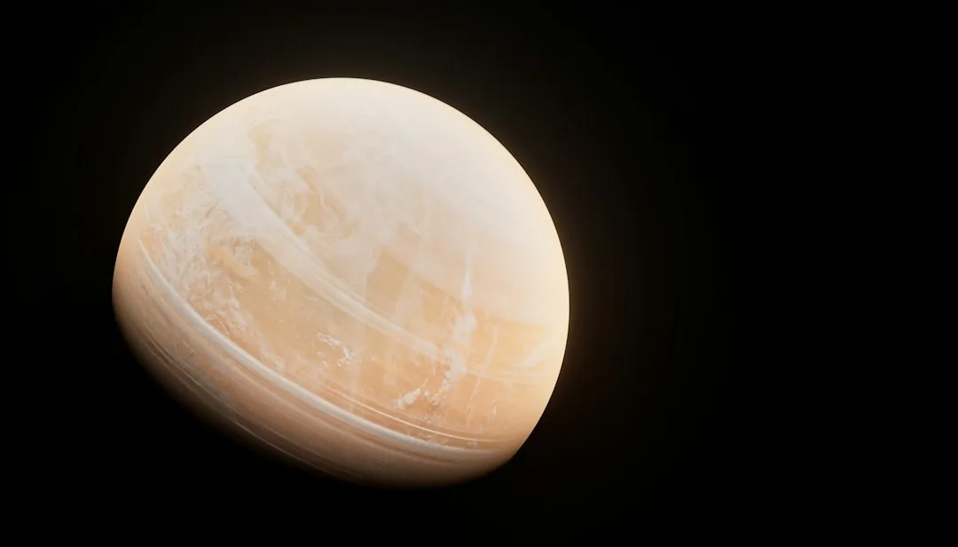 Júpiter fotografado com telescópio mostrando as faixas de nuvens