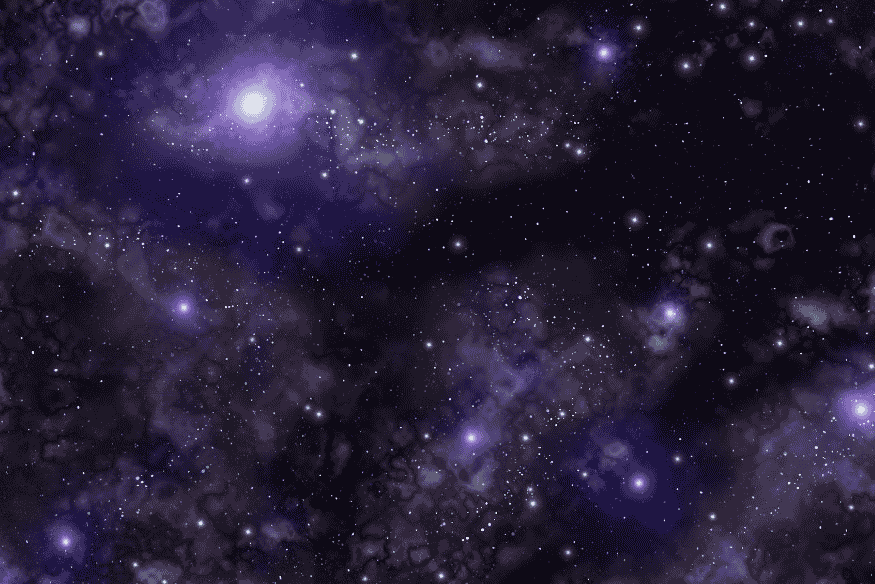 Campo de galáxias e estrelas no espaço profundo, representando a expansão do universo em grande escala.