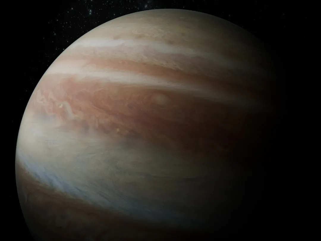 Ilustracao artistica da sonda espacial se aproximando de Jupiter
